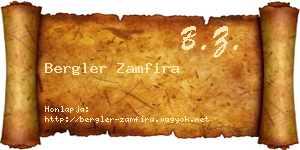 Bergler Zamfira névjegykártya